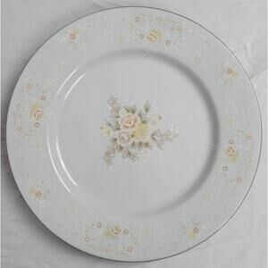 Crescent Fine China Jie Pai Dessert Plate Painted Golden Flowers and Accents